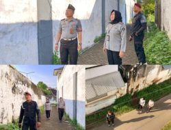 Tingkat Pengawasan, Pejabat Dan Petugas Wasrik Rutan Situbondo Lakukan Kontrol Pada Tembok Luar