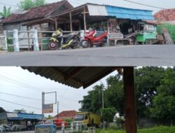 Warga Geram! Warung Di Bantaran Sungai Halangi Akses Jalan, Petugas PU Bungkam