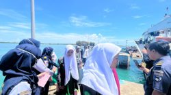 KN Masalembo hadir mendukung Arus Balik Angkutan Lebaran dengan Membawa Santri dari Raas Menuju Jangkar