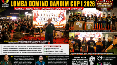 Ratusan Peserta Semarakkan Lomba Domino Dandim Cup I 2026, Kodim 0823 Situbondo Pererat Silaturahmi dan Dukung Penguatan Ekonomi Desa